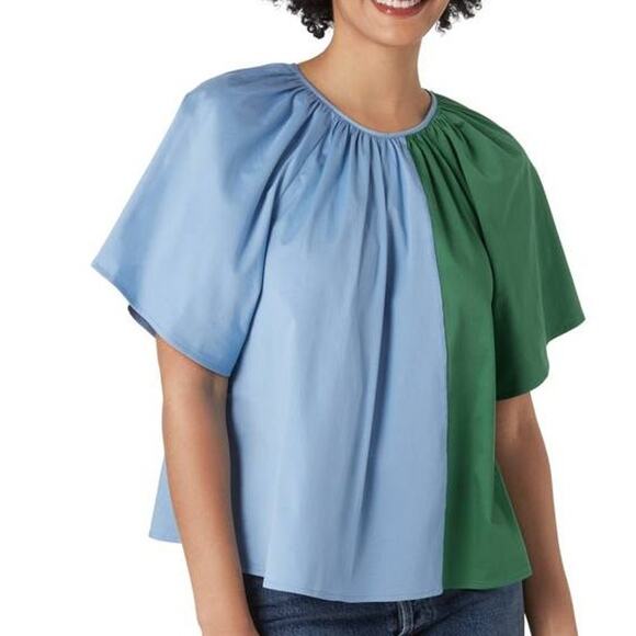Crosby by Mollie Burch Brynn Cotton Short Sleeve Top Hyacinth Pine #12195 Small - Picture 1 of 6